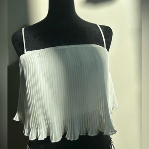 Princess Polly White Pleated Camisole